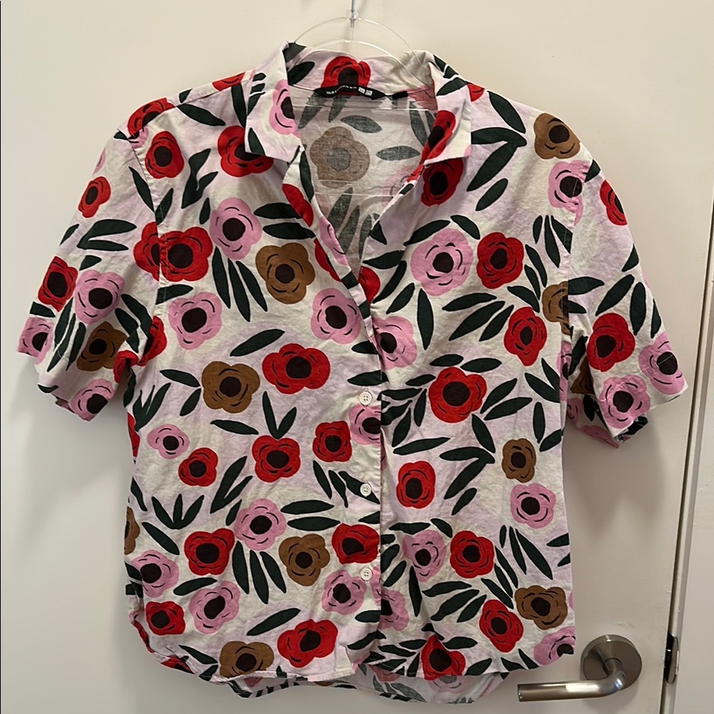 Floral Marimekko Uniqlo Button-Up Shirt